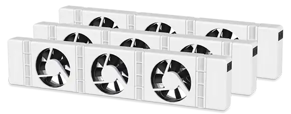 SpeedComfort Heizkörperventilator Duo-Set Heizkörperverstärker  Heizungsventilator Heizung Ventilator, für Standardheizkörper mit 75-120 cm  Länge